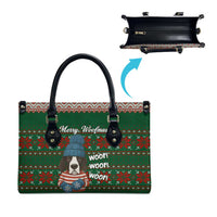Great Dane Woofmas Christmas Leather Bag Funny Xmas Holiday Patterns - Wonder Print Shop