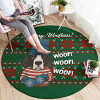 Great Dane Woofmas Christmas Round Carpet Funny Xmas Holiday Patterns - Wonder Print Shop