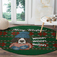 Great Dane Woofmas Christmas Round Carpet Funny Xmas Holiday Patterns - Wonder Print Shop