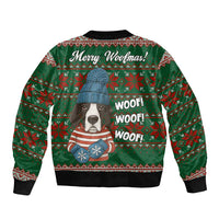 Great Dane Woofmas Christmas Sleeve Zip Bomber Jacket Funny Xmas Holiday Patterns - Wonder Print Shop