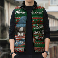 Great Dane Woofmas Christmas Sleeveless Puffer Jacket Funny Xmas Holiday Patterns - Wonder Print Shop