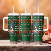 Great Dane Woofmas Christmas Tumbler With Handle Funny Xmas Holiday Patterns - Wonder Print Shop