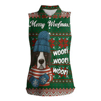 Great Dane Woofmas Christmas Women Sleeveless Polo Shirt Funny Xmas Holiday Patterns - Wonder Print Shop