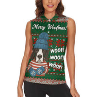Great Dane Woofmas Christmas Women Sleeveless Polo Shirt Funny Xmas Holiday Patterns - Wonder Print Shop