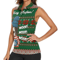 Great Dane Woofmas Christmas Women Sleeveless Polo Shirt Funny Xmas Holiday Patterns - Wonder Print Shop
