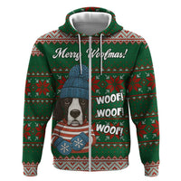Great Dane Woofmas Christmas Zip Hoodie Funny Xmas Holiday Patterns - Wonder Print Shop