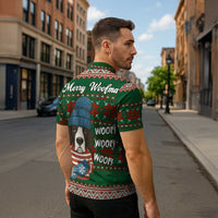 Great Dane Woofmas Christmas Zipper Polo Shirt Funny Xmas Holiday Patterns - Wonder Print Shop