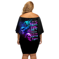 Karma Fairy Three Skulls Family Matching Off Shoulder Short Dress and Hawaiian Shirt - Wonder Print Shop