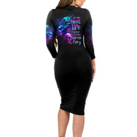 Karma Fairy Three Skulls Long Sleeve Bodycon Dress - Wonder Print Shop