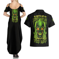 I Can't Go To Hell Reaper Skull Couples Matching Summer Maxi Dress and Hawaiian Shirt - Wonder Print Shop