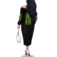 I Can't Go To Hell Reaper Skull Family Matching Off Shoulder Long Sleeve Dress and Hawaiian Shirt - Wonder Print Shop