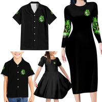 9 Of 10 Voices In My Head Fire Skull Family Matching Long Sleeve Bodycon Dress and Hawaiian Shirt - Wonder Print Shop