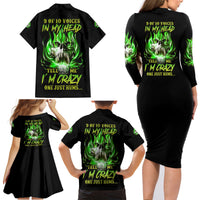 9 Of 10 Voices In My Head Fire Skull Family Matching Long Sleeve Bodycon Dress and Hawaiian Shirt - Wonder Print Shop