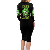 9 Of 10 Voices In My Head Fire Skull Family Matching Long Sleeve Bodycon Dress and Hawaiian Shirt - Wonder Print Shop