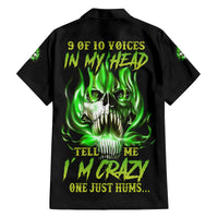 9 Of 10 Voices In My Head Fire Skull Family Matching Off Shoulder Maxi Dress and Hawaiian Shirt - Wonder Print Shop