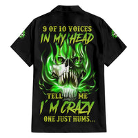 9 Of 10 Voices In My Head Fire Skull Family Matching Short Sleeve Bodycon Dress and Hawaiian Shirt - Wonder Print Shop