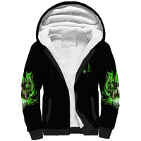 9 Of 10 Voices In My Head Fire Skull Sherpa Hoodie - Wonder Print Shop