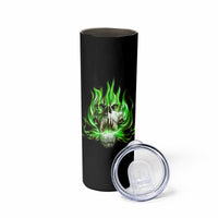 9 Of 10 Voices In My Head Fire Skull Skinny Tumbler - Wonder Print Shop