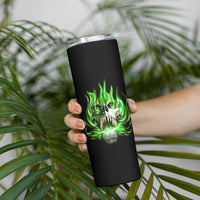 9 Of 10 Voices In My Head Fire Skull Skinny Tumbler - Wonder Print Shop