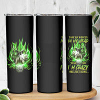 9 Of 10 Voices In My Head Fire Skull Skinny Tumbler - Wonder Print Shop
