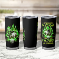 9 Of 10 Voices In My Head Fire Skull Tumbler Cup - Wonder Print Shop