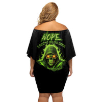 Nope I Can't Go To Hell Family Matching Off Shoulder Short Dress and Hawaiian Shirt - Wonder Print Shop