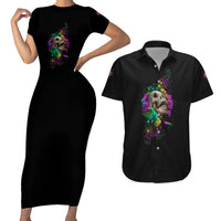 I Am The Storm Tie Dye Rose Skull Couples Matching Short Sleeve Bodycon Dress and Hawaiian Shirt - Wonder Print Shop