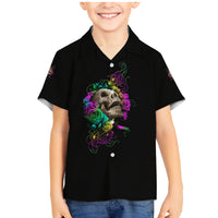 I Am The Storm Tie Dye Rose Skull Family Matching Mermaid Dress and Hawaiian Shirt - Wonder Print Shop
