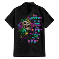 I Am The Storm Tie Dye Rose Skull Family Matching Short Sleeve Bodycon Dress and Hawaiian Shirt - Wonder Print Shop