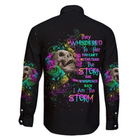 I Am The Storm Tie Dye Rose Skull Family Matching Short Sleeve Bodycon Dress and Hawaiian Shirt - Wonder Print Shop