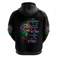 I Am The Storm Tie Dye Rose Skull Hoodie - Wonder Print Shop