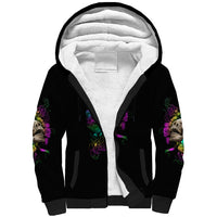 I Am The Storm Tie Dye Rose Skull Sherpa Hoodie - Wonder Print Shop
