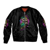 I Am The Storm Tie Dye Rose Skull Sleeve Zip Bomber Jacket - Wonder Print Shop
