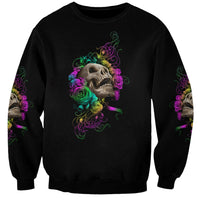 I Am The Storm Tie Dye Rose Skull Sweatshirt - Wonder Print Shop