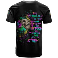 I Am The Storm Tie Dye Rose Skull T Shirt - Wonder Print Shop