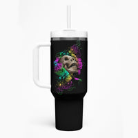 I Am The Storm Tie Dye Rose Skull Tumbler With Handle - Wonder Print Shop