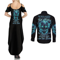 I Am The Storm Grumpy Old Man Couples Matching Summer Maxi Dress and Long Sleeve Button Shirt - Wonder Print Shop