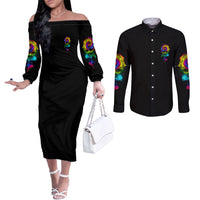 karma-fairy-rose-smoke-skull-couples-matching-off-the-shoulder-long-sleeve-dress-and-long-sleeve-button-shirt