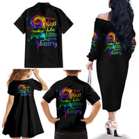 Karma Fairy Rose Smoke Skull Family Matching Off Shoulder Long Sleeve Dress and Hawaiian Shirt - Wonder Print Shop