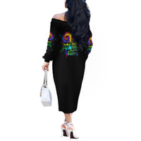Karma Fairy Rose Smoke Skull Off The Shoulder Long Sleeve Dress - Wonder Print Shop