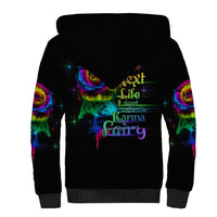 Karma Fairy Rose Smoke Skull Sherpa Hoodie - Wonder Print Shop