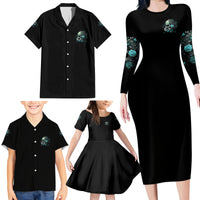 Fresh Out Of F Skull Rose Family Matching Long Sleeve Bodycon Dress and Hawaiian Shirt - Wonder Print Shop