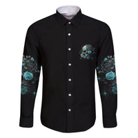 Fresh Out Of F Skull Rose Family Matching Off Shoulder Long Sleeve Dress and Hawaiian Shirt - Wonder Print Shop