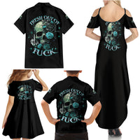 Fresh Out Of F Skull Rose Family Matching Summer Maxi Dress and Hawaiian Shirt - Wonder Print Shop