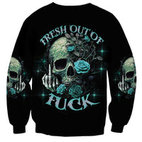 Fresh Out Of F Skull Rose Sweatshirt - Wonder Print Shop