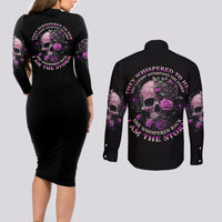 I Am The Storm Rose Couples Matching Long Sleeve Bodycon Dress and Long Sleeve Button Shirt - Wonder Print Shop