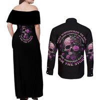 I Am The Storm Rose Couples Matching Off Shoulder Maxi Dress and Long Sleeve Button Shirt - Wonder Print Shop
