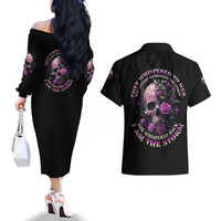I Am The Storm Rose Couples Matching Off The Shoulder Long Sleeve Dress and Hawaiian Shirt - Wonder Print Shop