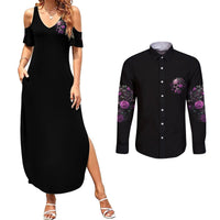 I Am The Storm Rose Couples Matching Summer Maxi Dress and Long Sleeve Button Shirt - Wonder Print Shop