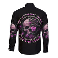 I Am The Storm Rose Long Sleeve Button Shirt - Wonder Print Shop